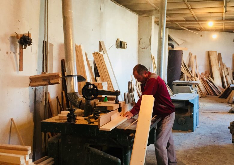 Traditional craft work in a family workshop